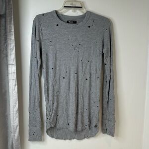 Michael Lauren Gray Ribbed Top women’s size M